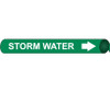 Pipemarker Strap-On - Storm Water W/G - Fits 6"-8" Pipe - F4120