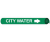Pipemarker Strap-On - City Water W/G - Fits 8"-10" Pipe - G4018