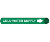 Pipemarker Strap-On - Cold Water Supply W/G - Fits 8"-10" Pipe - G4021