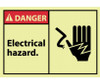 Danger: Electrical Hazard - 3X5 - PS Vinylglow - Pack of 5 - GDGA8AP