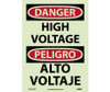 Danger: High Voltage - Bilingual - 14X10 - PS Glo Vinyl - GESD102PB