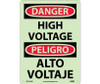 Danger: High Voltage - Bilingual - 14X10 - Glo Rigid Plastic - GESD102RB