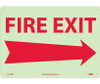 Fire - Fire Exit - Right Arrow - 10X14 - Rigid Plasticglow - GL138RB