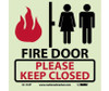 Fire - Fire Door Please Keep Closed - 7X7 - PS Vinylglow - GL144P