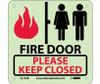 Fire - Fire Door Please Keep Closed - 7X7 - Rigid Plastic Glow - GL144R