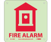 Fire - Fire Alarm - 7X7 - Rigid Plasticglow - GL148R