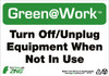 Turn Off/Unplug Equipment When Not In Use - 7X10 - Recycle Plastic - GW1038