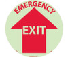 Walk On Floor Sign - Glow - 17" Dia. - Textured Non-Slip Surface - Emergency Exit - GWFS25