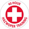 Hard Hat Label 40 Hour Hazwoper Training Graphic 2"Dia. Reflective Ps Vinyl 25/Pk