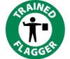 Trained Flagger - Graphic - 2" Dia - PS Vinyl - Pack of 25 - HH112
