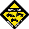 Hard Hat Label - Qualified Driver Operator - 2" X 2" - Reflective PS Vinyl - Pack of 25 - HH129R