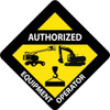 Hard Hat Emblem Authorized Equipment Operator  2" X 2" Ps Vinyl