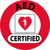 Hard Hat Emblem - Aed Certified - 2" Dia - PS Vinyl - HH132