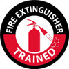 Hard Hat Label - Fire Extinguisher Trained - 2" Dia - Reflective PS Vinyl - Pack of 25 - HH136R