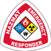 Hard Hat Emblem - Hazmat Emergency Responder - 2" X 2" - PS Vinyl - HH138