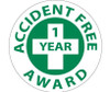 Hard Had Emblem - Accident Free Award (1 Year) - 2" Dia - PS Vinyl - HH31