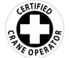 Hard Had Emblem - Certified Crane Operator - 2" Dia - PS Vinyl - HH34