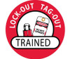 Hard Had Emblem - Lockout Tagout Trained - 2" Dia - PS Vinyl - HH47