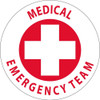 Hard Hat Label - Medical Emergency Team - 2"Dia. Reflective PS Vinyl - Pack of 25 - HH48R