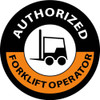 Hard Hat Label - Authorized Forklift Operator - 2"Dia. Reflective PS Vinyl - Pack of 25 - HH63R