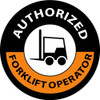 Hard Hat Label Authorized Forklift Operator 2"Dia. Reflective Ps Vinyl 25/Pk