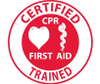 Hard Hat Emblem - Certified Cpr First Aid Trained - 2 Dia - PS Vinyl - Pack of 25 - HH65