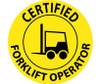 Hard Hat Emblem - Certified Forklift Operator - 2 Dia - PS Vinyl - Pack of 25 - HH67