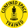 Hard Hat Label - Confined Space Trained - 2"Dia. Reflective PS Vinyl - Pack of 25 - HH69R