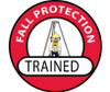 Hard Hat Emblem - Fall Protection Trained - 2 Dia - PS Vinyl - Pack of 25 - HH71