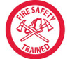 Hard Hat Emblem - Fire Safety Trained - 2 Dia - PS Vinyl - Pack of 25 - HH72