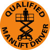 Hard Hat Label - Qualified Man Lift Driver - 2"Dia. Reflective PS Vinyl - Pack of 25 - HH83R