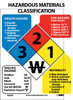 Hazardous Materials Classification Sign - 11X8 - PS Vinyl - HMC8P