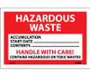 Labels - Hazardous Waste Handle With Care - 4X6 - PS Vinyl - Pack of 25 - HW19
