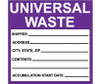 Labels - Hazardous Materials Shipping - Universal Waste - 6X6 - PS Vinyl - 500/Roll - HW30ALV