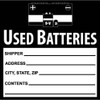Self-Laminating Labels Used Batteries 6X6 Ps Vinyl 5/Pk