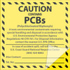 Self-Laminating Labels Caution Contains Pcbs. . .. 6X6 Ps Vinyl 25/Pk