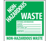 Self-Laminating Labels - Non-Hazardous Waste - 6X6 - PS Vinyl - Bx100 - HW5SL100