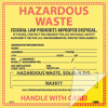 Self-Laminating Labels Hazardous Waste (For Solids) 6X6 Ps Vinyl 25/Pk
