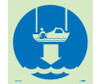 Imo - Symbol - Lower Rescue Boat To Water - 6X6 - Glow Vinyl Laminated - IMO193P