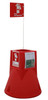 Jobsite Caddy W/ 6' White Pole & 10" X 7" Alum. Exting. Sign - 29" X 26" Diameter - 13 Lbs - 11" Deep Well For 5/10/20 Lb Fire Extinguisher - Red - JSC02