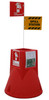 Jobsite Caddy W/ Spill Kit & 6' White Pole & 2 X 10" X 7" Alum. Signs: Exting. & Spill Kit - 29" X 26" Diameter - 13 Lbs - 11" Deep Well For 5/10/20 Lb Fire Extinguisher - Red - JSC03
