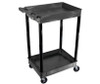 Cart - 2 Shelf - Casters - Black - 24X18X36 - 300Lb Capacity - High Density Polyethylene - LN112