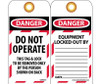 Tags - Lockout - Do Not Operate - 6X3 - Unrip Vinyl - Pack of 25 Grommet - LOTAG10-25