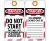Tags - Lockout - Do Not Start - 6X3 - Unrip Vinyl - Pack of 25 Grommet - LOTAG14-25