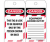 Tags - Lockout - Danger: This Tag & Lock To Be Removed Only - 6X3 - Polytag - Box Of 100 - LOTAG1ST100