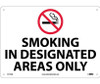 Smoking In Designated Areas Only - Graphic - 10X14 - .040 Alum - M115AB