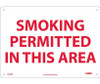 Smoking Permitted In This Area - 10X14 - Rigid Plastic - M243RB