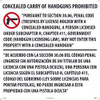 30X30 - Texas Concealed Handgun Prohibited Sign - Aluminum Composite Panel(Acp.125) - M460ACP