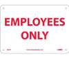 Employees Only - 7X10 - Rigid Plastic - M57R