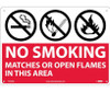 (Graphics) No Smoking Matches Or Open Flames In This Area - 10X14 - .040 Alum - M722AB